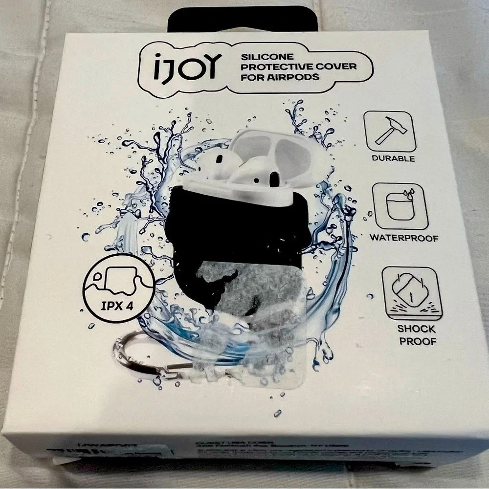 Silicone protective case cover‎ for Apple AirPods waterproof durable black new